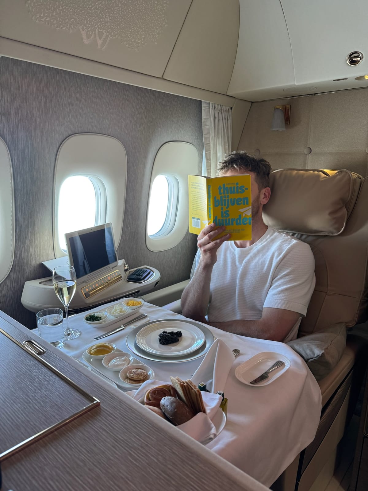 Emirates First Class voor weinig